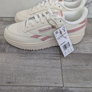 Reebok Cream and Pink Platform Sneakers